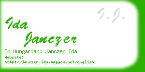 ida janczer business card